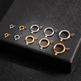 5pcs Stainless Steel Spring Ring Clasp w/ Jump Ring for Jewelry DIY
