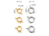 5pcs Stainless Steel Spring Ring Clasp w/ Jump Ring for Jewelry DIY