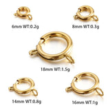 5pcs Stainless Steel Spring Ring Clasp w/ Jump Ring for Jewelry DIY