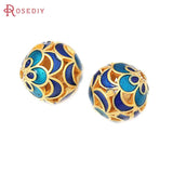 5PCS Matte Brass Flower Bracelet Spacer Beads Jewelry Making Supplies