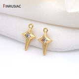 14k Plated Mini Key Heart Hamsa Star Moon Pendants for DIY Jewelry