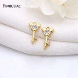 14k Plated Mini Key Heart Hamsa Star Moon Pendants for DIY Jewelry