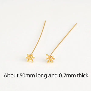 4pcs 18K Copper Plated Flower Stamen Ball Needle DIY Jewelry Hair Decoration