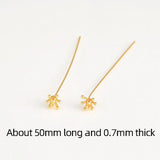 4pcs 18K Copper Plated Flower Stamen Ball Needle DIY Jewelry Hair Decoration