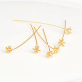 4pcs 18K Copper Plated Flower Stamen Ball Needle DIY Jewelry Hair Decoration