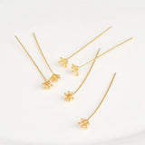 4pcs 18K Copper Plated Flower Stamen Ball Needle DIY Jewelry Hair Decoration