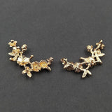 10 PCS 38mm KC Plated Branch Flowers Metal Alloy Accessories for DIY Jewelry
