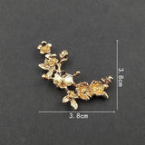 10 PCS 38mm KC Plated Branch Flowers Metal Alloy Accessories for DIY Jewelry