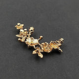 10 PCS 38mm KC Plated Branch Flowers Metal Alloy Accessories for DIY Jewelry