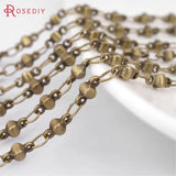 1M 2-2.5MM 3.5MM Antique Bronze Brass Square Ball Link Chain Necklace Chains