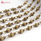 1M 2-2.5MM 3.5MM Antique Bronze Brass Square Ball Link Chain Necklace Chains
