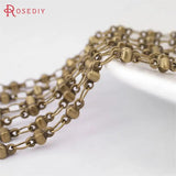 1M 2-2.5MM 3.5MM Antique Bronze Brass Square Ball Link Chain Necklace Chains