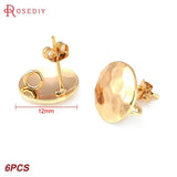 24K Brass Stud Earrings Jewelry Making Findings