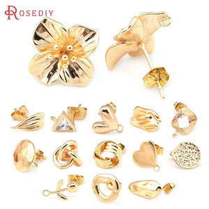 24K Brass Stud Earrings Jewelry Making Findings