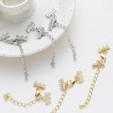 14K Gold-plated Necklace Chain with Zircon Charms for Jewelry Making