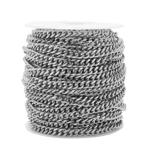 1 Meter Stainless Steel Flat Cuban Chain Jewelry Making Accessories