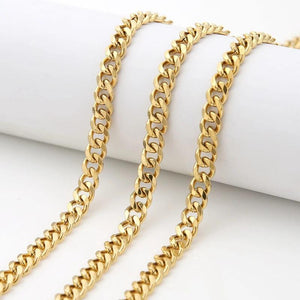 1 Meter Stainless Steel Flat Cuban Chain Jewelry Making Accessories