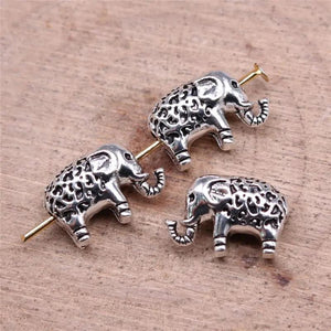 20pcs Elephant Beads For Jewelry Making DIY Bracelet Antique Silver