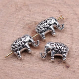 20pcs Elephant Beads For Jewelry Making DIY Bracelet Antique Silver
