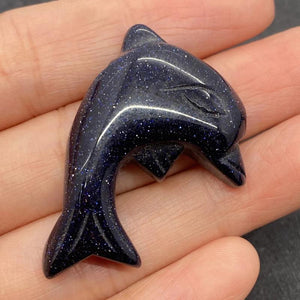 Natural Stone Dolphin Shaped Single Hole Loose Bead Agate Pendant 25-35mm