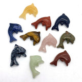 Natural Stone Dolphin Shaped Single Hole Loose Bead Agate Pendant 25-35mm