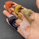 Natural Stone Dolphin Shaped Single Hole Loose Bead Agate Pendant 25-35mm