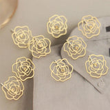 10 PCS 13mm Metal Copper Rose Flowers Stud Earrings DIY Accessories