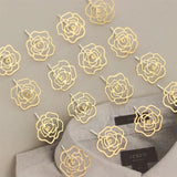 10 PCS 13mm Metal Copper Rose Flowers Stud Earrings DIY Accessories