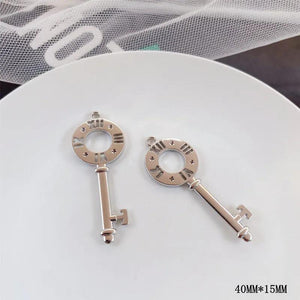10pcs Silver Key Car Pendants for Jewelry Making Findings Diy