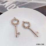 10pcs Silver Key Car Pendants for Jewelry Making Findings Diy