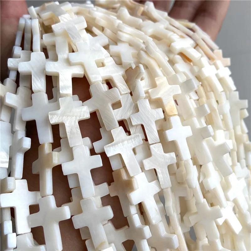 Cross Shaped Shell Beads Loose Pearl Mother of Pearl For Jewelry Making