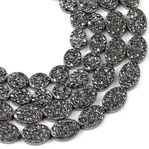 Hematite Stone Oval Beads 8/10MM for Jewelry Making