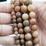 Cracking Champagne Electroplate Carnelian Beads 6/8/10MM Round Stone
