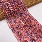 Round Pink Ametrine Faceted Loose Beads for Jewelry Making DIY