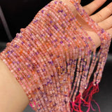 Round Pink Ametrine Faceted Loose Beads for Jewelry Making DIY