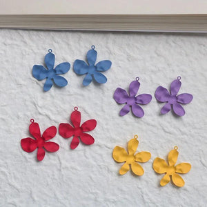 10PCS Enamel Flower Charms Earrings DIY Jewelry Findings