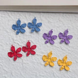 10PCS Enamel Flower Charms Earrings DIY Jewelry Findings