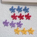 10PCS Enamel Flower Charms Earrings DIY Jewelry Findings