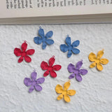 10PCS Enamel Flower Charms Earrings DIY Jewelry Findings