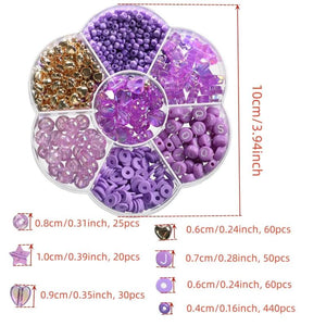 765pcs Box Purple Seed Bead Clay Spacer Beads Jewelry Making DIY Accessories