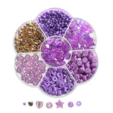 765pcs Box Purple Seed Bead Clay Spacer Beads Jewelry Making DIY Accessories