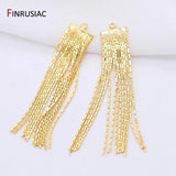 14K Plated Zircon Tassel Pendants for Earrings