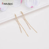 14K Plated Zircon Tassel Pendants for Earrings