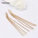 14K Plated Zircon Tassel Pendants for Earrings