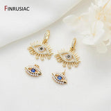 14K Plated Evil Eye Pendants Charms for Jewelry Making