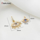 14K Plated Evil Eye Pendants Charms for Jewelry Making