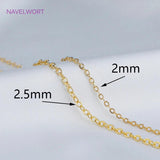 2 Sizes 14K Plated Texture Chains for DIY Necklace Bracelet Making