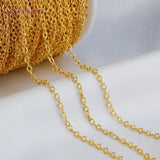 2 Sizes 14K Plated Texture Chains for DIY Necklace Bracelet Making