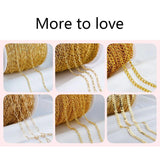 2 Sizes 14K Plated Texture Chains for DIY Necklace Bracelet Making