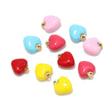 5pcs Colorful Love Heart Pendant Charms for DIY Jewelry Making